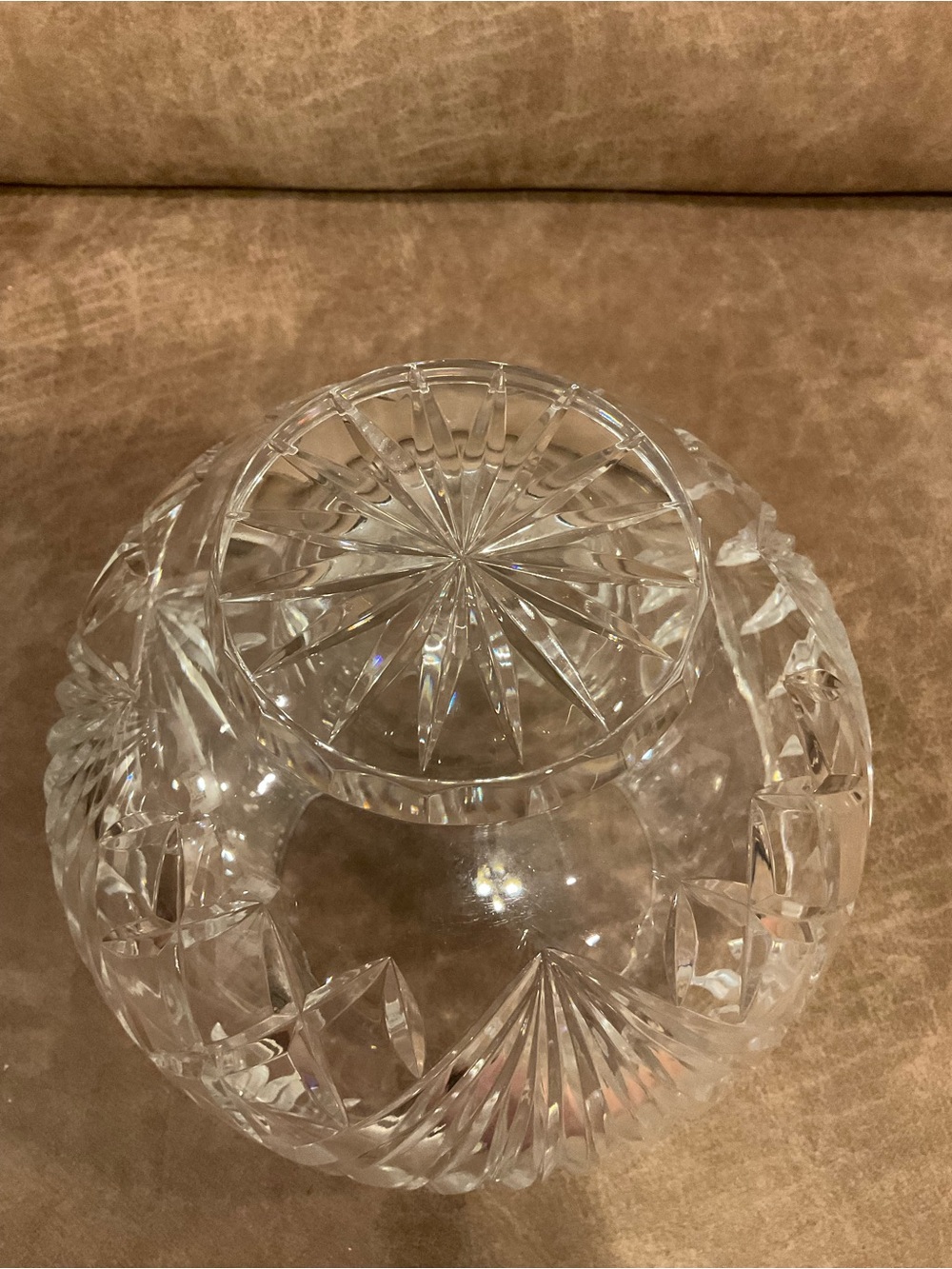 Crystal Globe Bowl with Brass Winged Stand - Picture 10 of 11